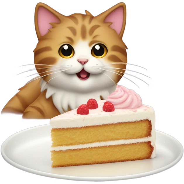 Cat eating cake emoji