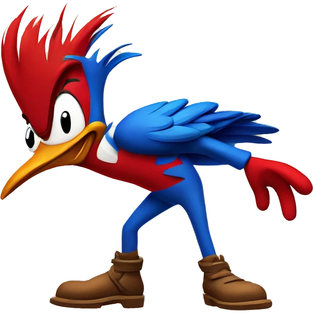 woody woodpecker with broken leg emoji
