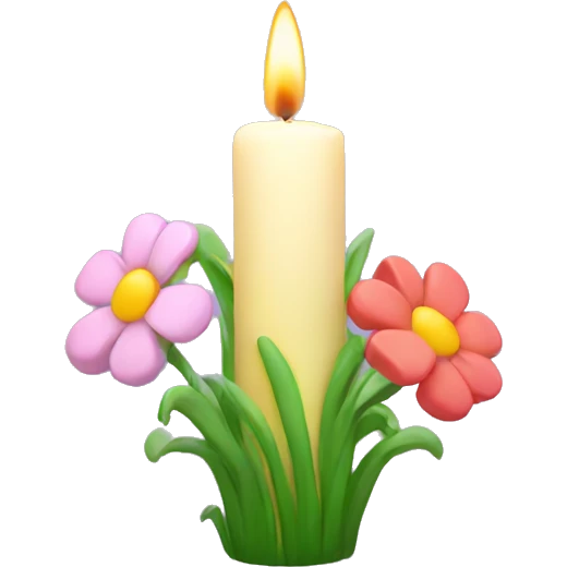 Spring candle with flowers  emoji
