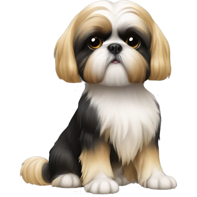 Gold and black shih tzu emoji