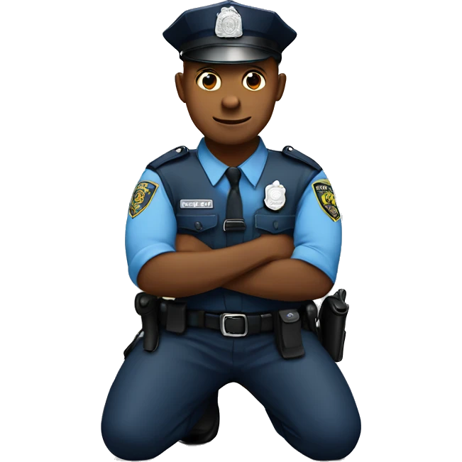 Police man kneeling emoji