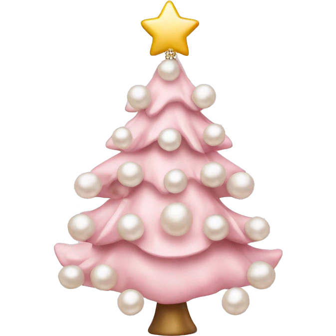 Light pink Christmas tree with pearls  emoji