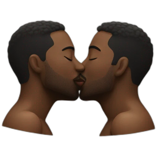 Black men kissing emoji