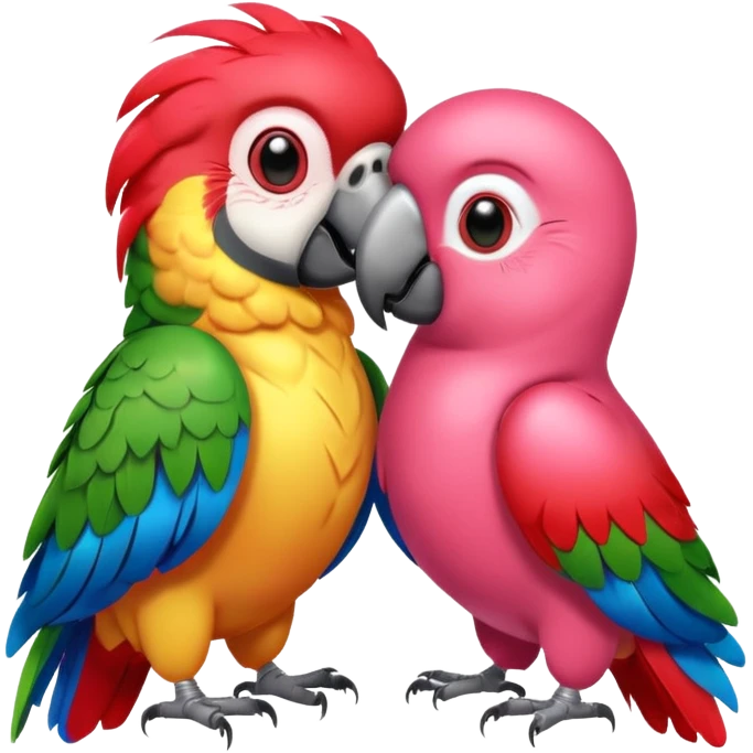 shiny heart kiss parrot emoji