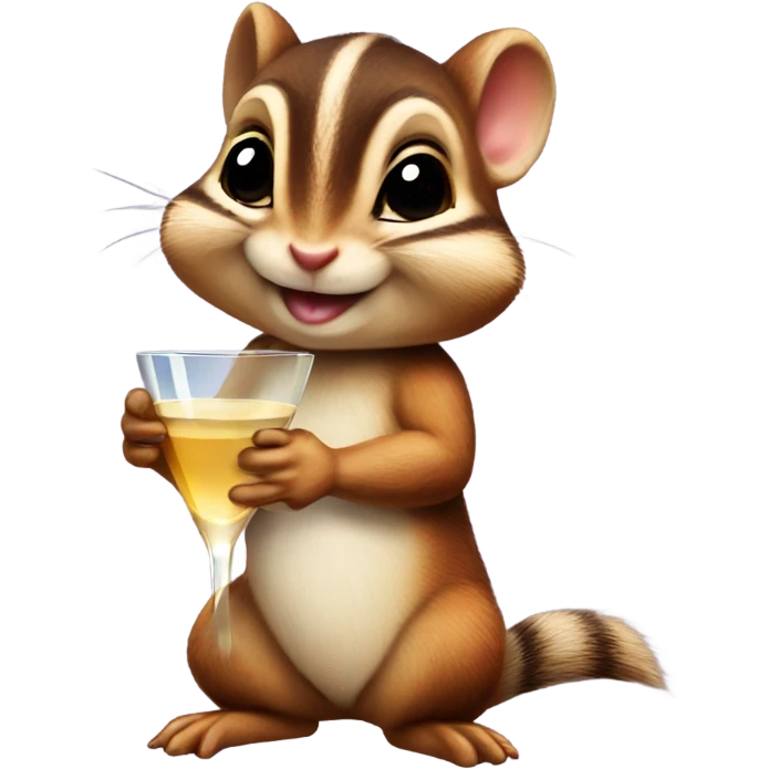 Baby chipmunk drinking a martini  emoji