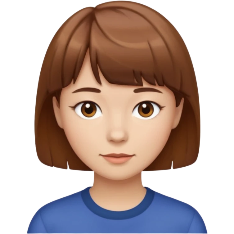 lesbian woth brown short hair and bangs  emoji