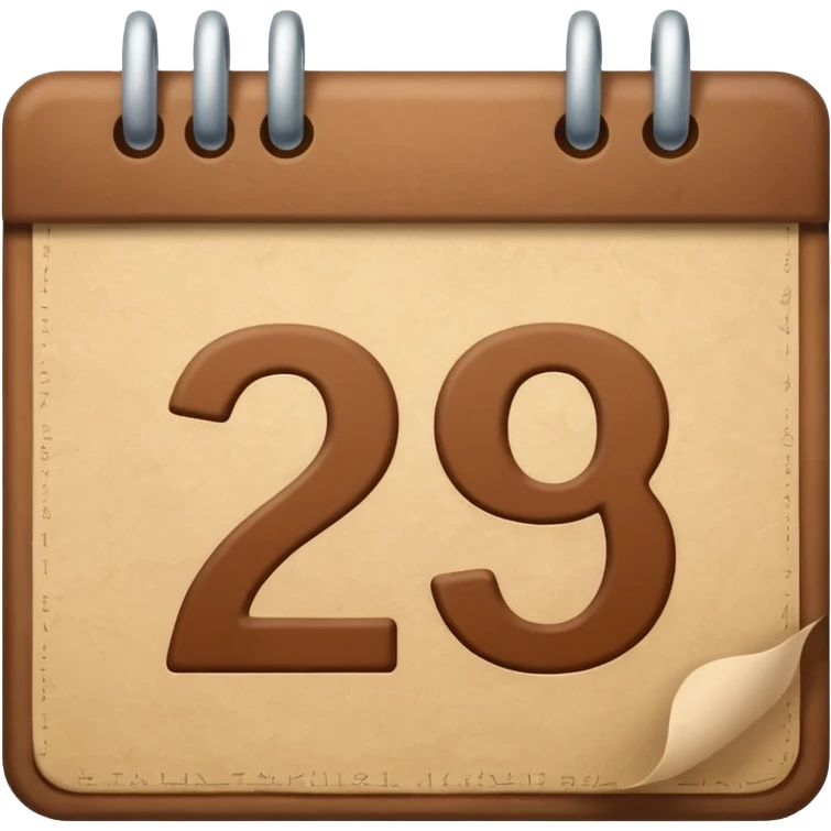 brown date calendar with number 29 emoji