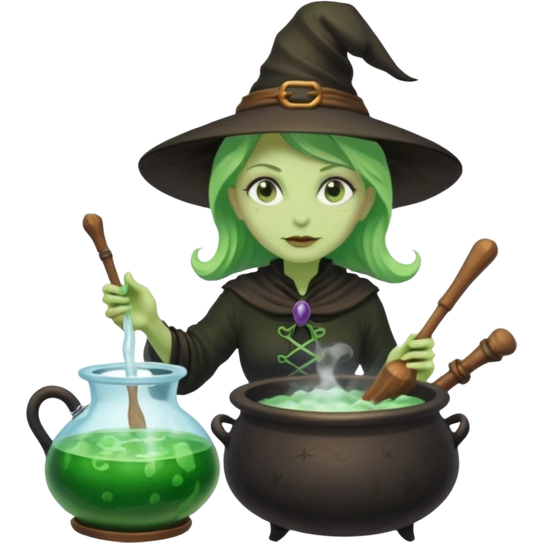 green witch cooking potion emoji