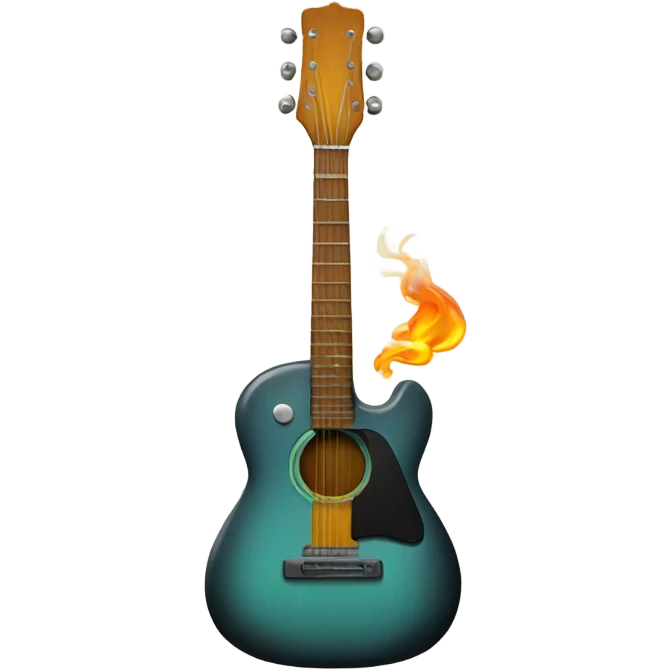 A guitar smoking a cigarette  emoji