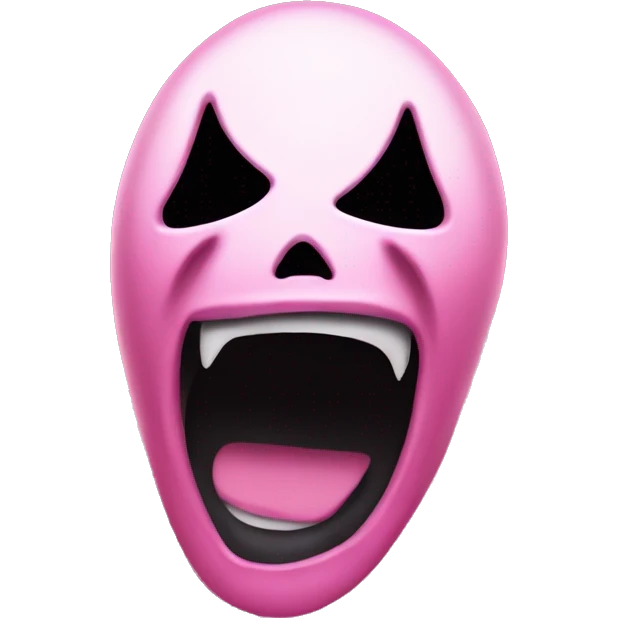 ghostface from scream scary movie pink with an open screaming black mouth emoji