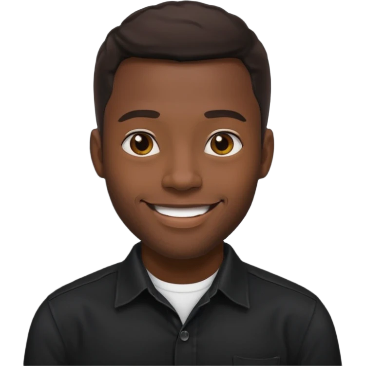 Handsome black man in a black button up shirt  emoji