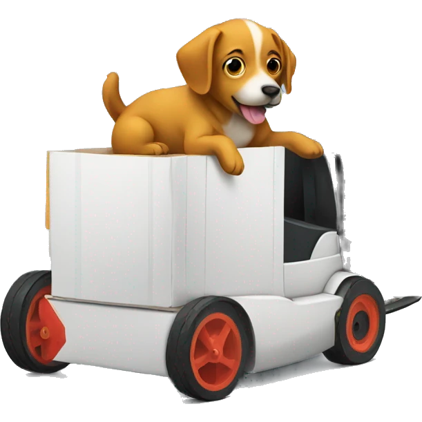 Dog riding forklift emoji