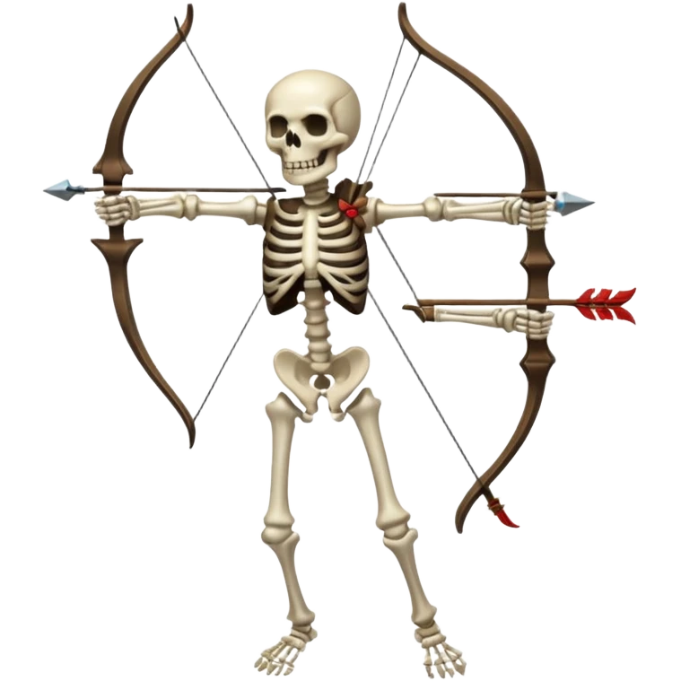 create a dnd style skeleton_archer.png with a bow using 48x48 pixels size emoji