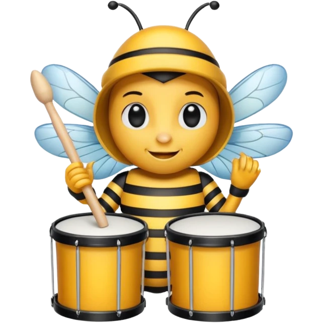 drum player bee emoji