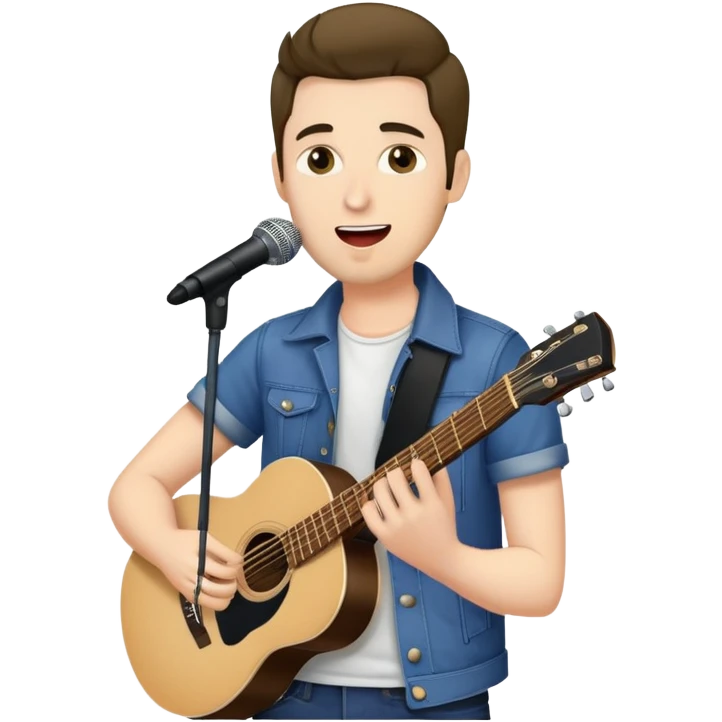 Happy Rock Pop Music Male singer in his 30s dressed with trendy style emoji