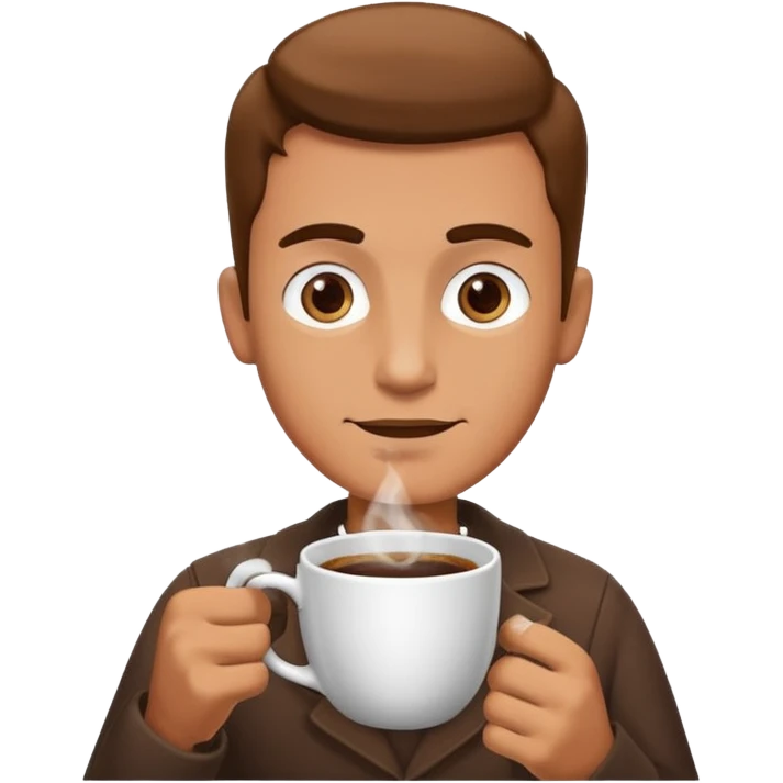 A man offering you coffee in the morning emoji