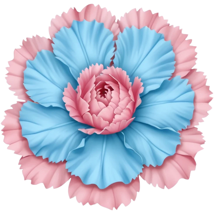 Pastel pink and pastel blue carnation flower emoji