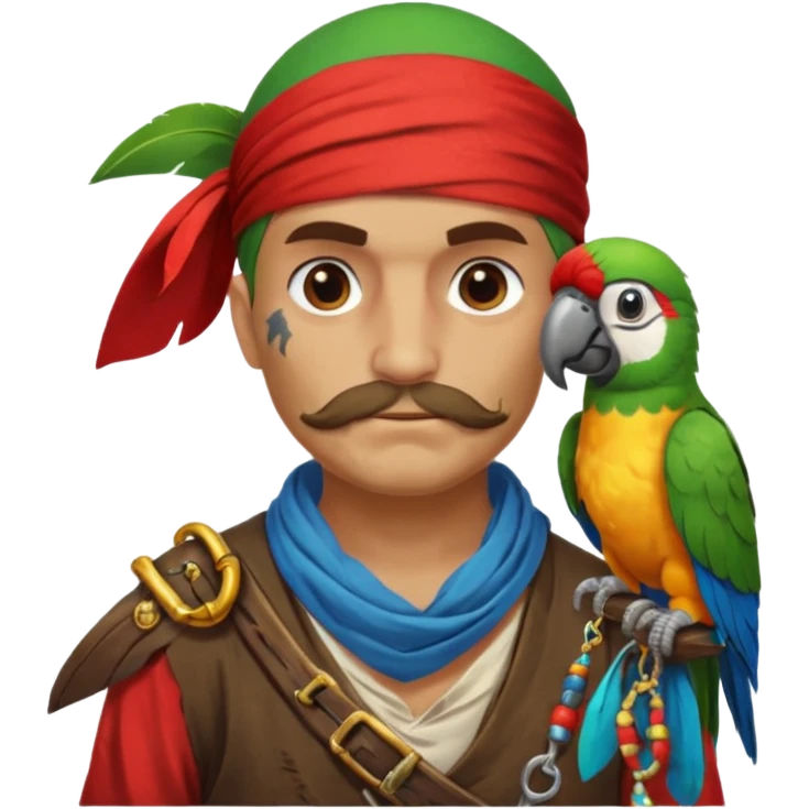 pirate and parrot emoji
