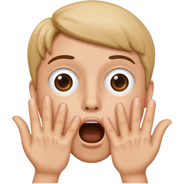 Shocked hands over mouth emoji