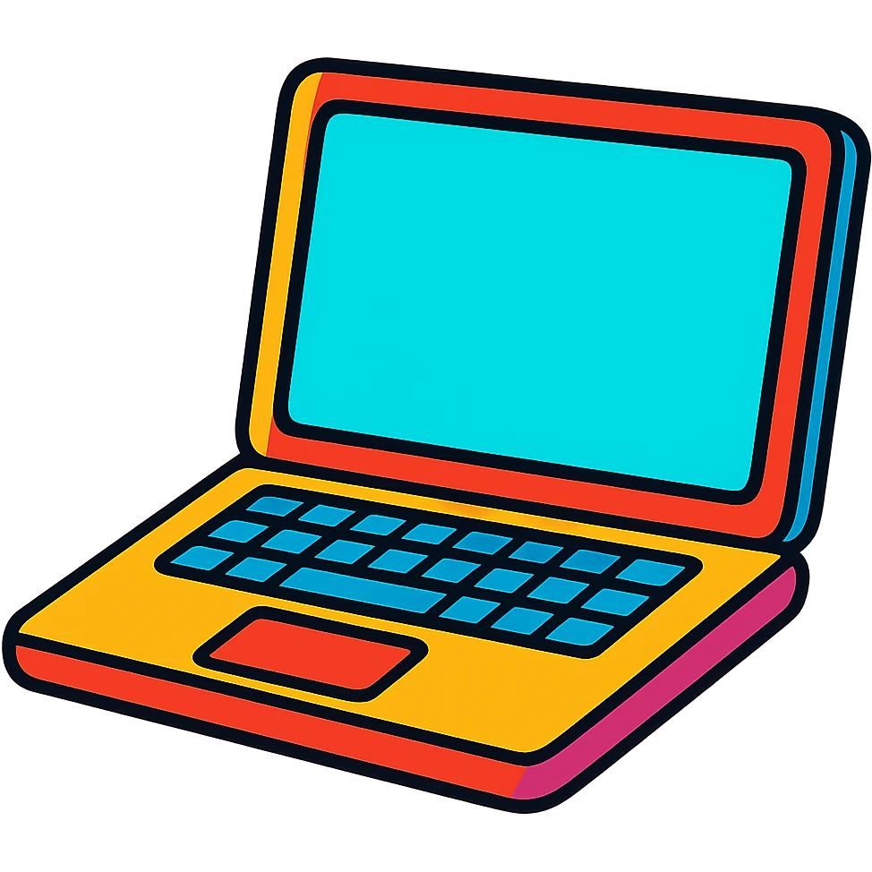 a laptop in vibrant toon style emoji