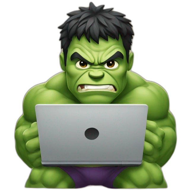 hulk with laptop emoji