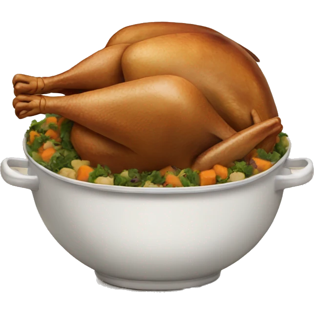 Turkey stuffing a turkey emoji