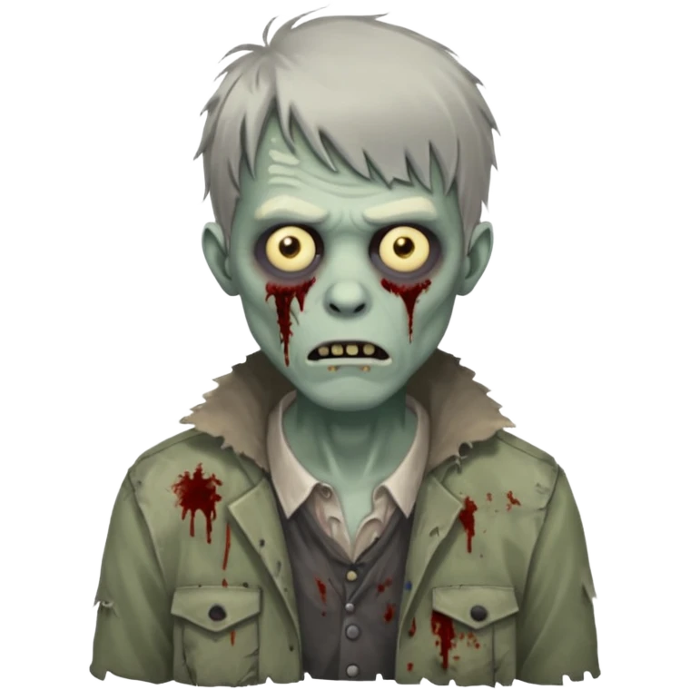 male zombie with messy bangs emoji