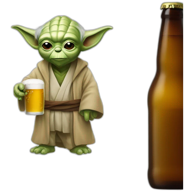 Yoda qui boit une bière emoji