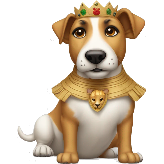 a jack russel wearing a lion costume emoji