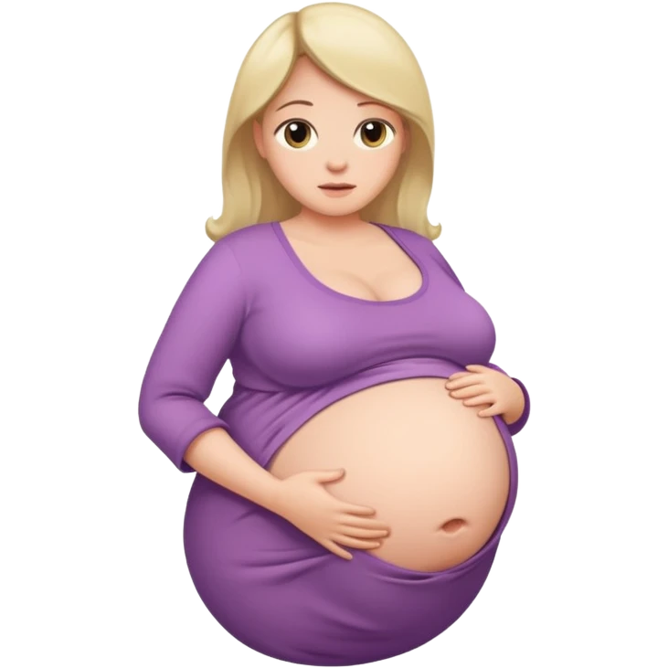 heavily pregnant woman with extremely abnormally huge overdue belly emoji
