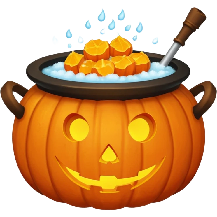 pumpkin cauldron with sugar for child emoji
