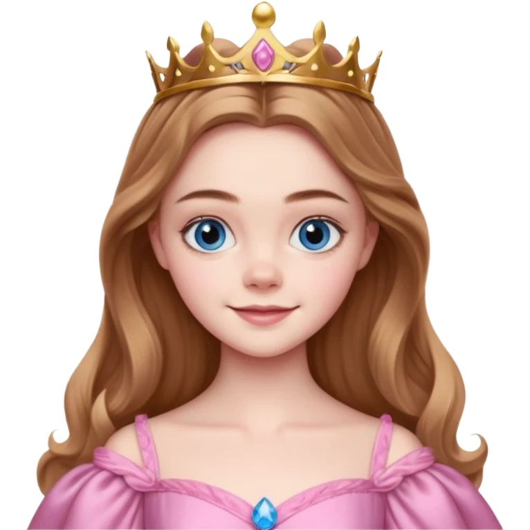 Elle fanning as princess Aurora in Maleficent but with brown hair and blue eyes emoji