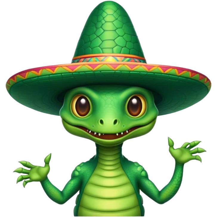 Reptilian alien with a sombrero  emoji
