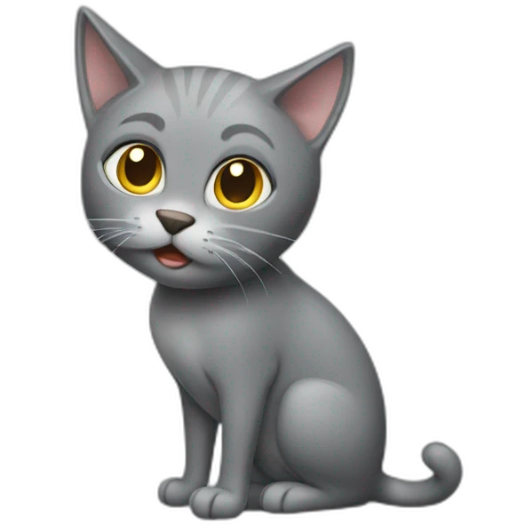 Grey cat peeing emoji