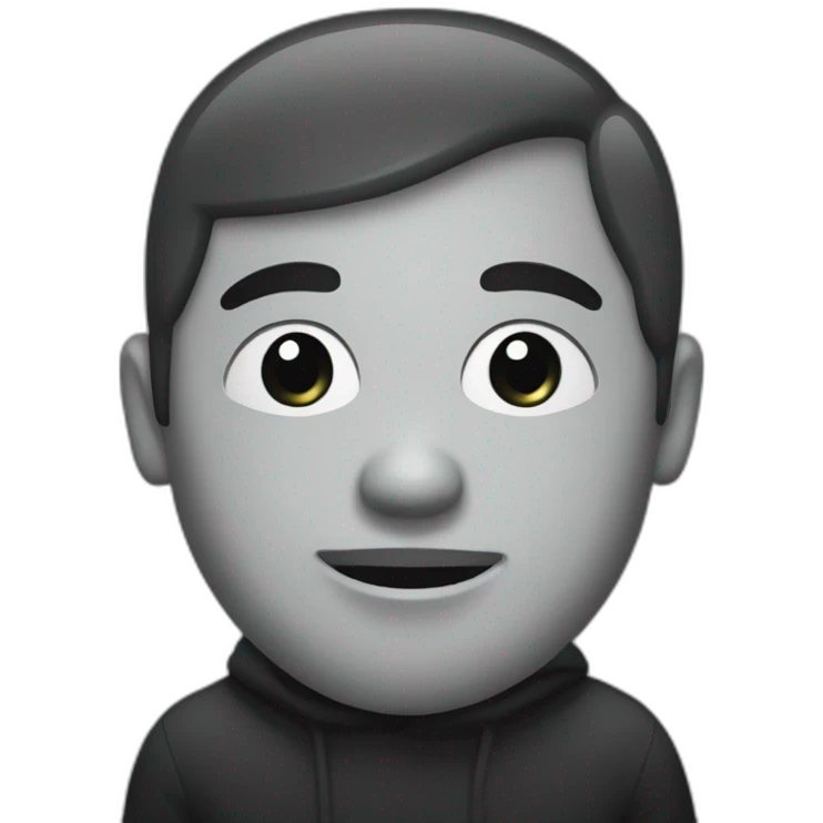 un homme noire avec un liquide blanc sur le visage emoji