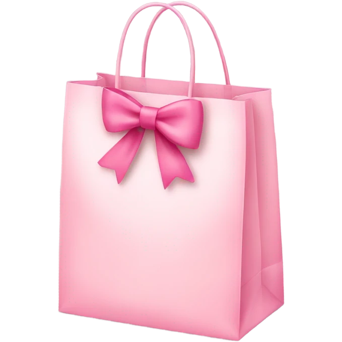 light pink shopping bag with bow emoji