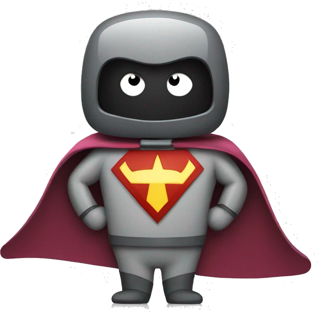 computer wearing a superhero cape emoji