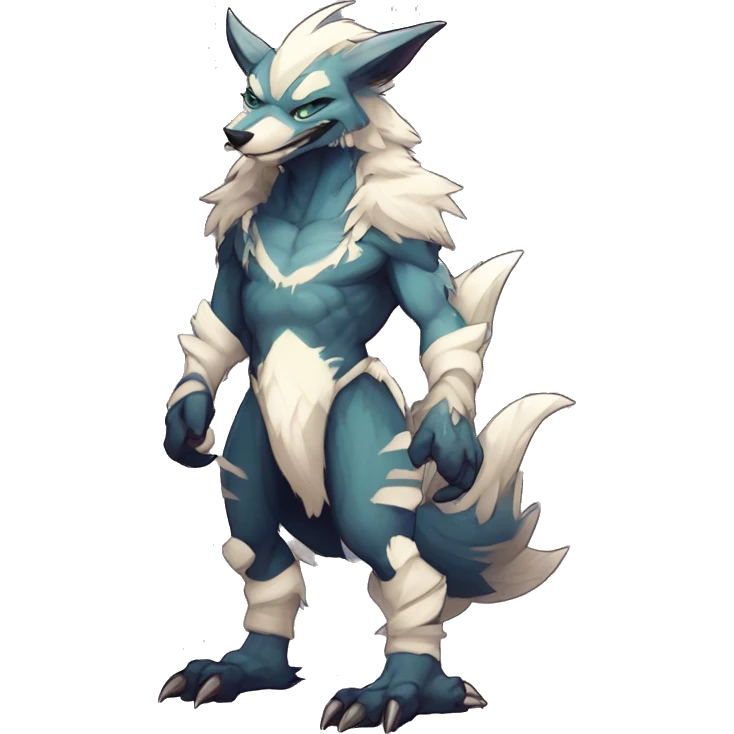 Cute Protogen-vernid-sergal-wickerbeast by griffsnuff & LiLaiRa & Falvie full body  emoji