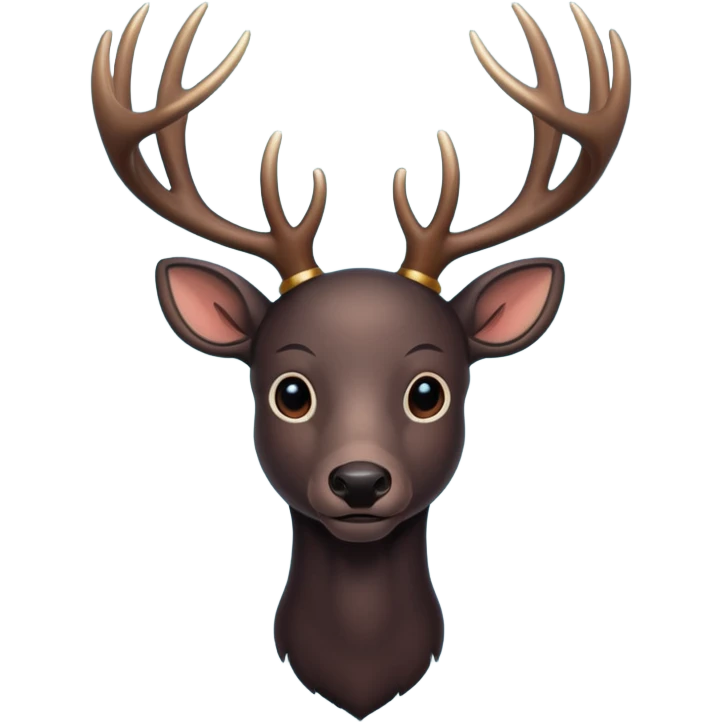 black noel deer emoji
