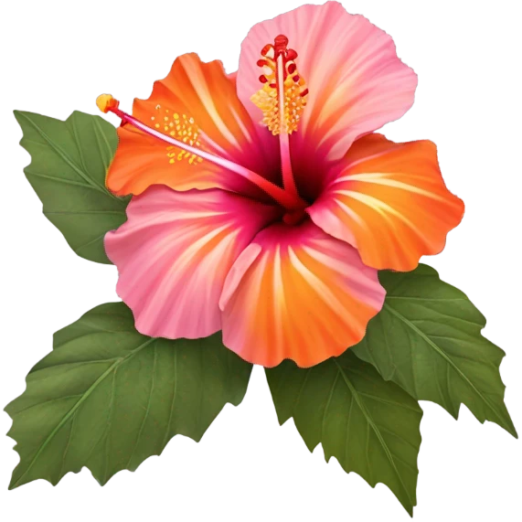 pink and orange hibiscus  emoji