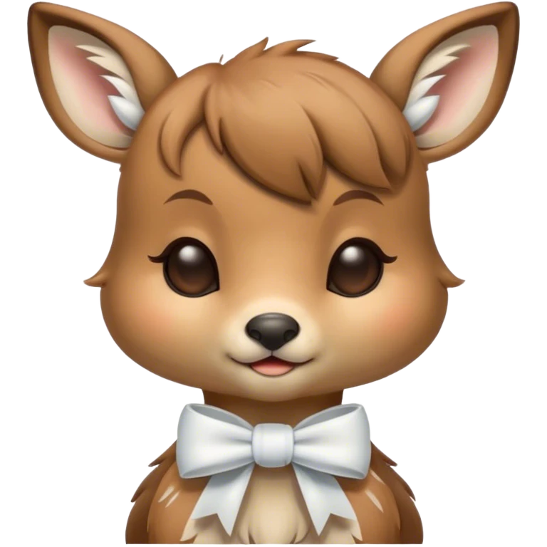 fawn with a white bow sleepy emoji