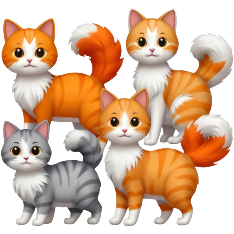 Cats with Fluffy Tails emoji