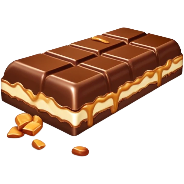 Twix chocolate candy bar with caramel emoji