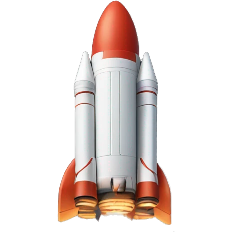 A rocket blasting off into space emoji