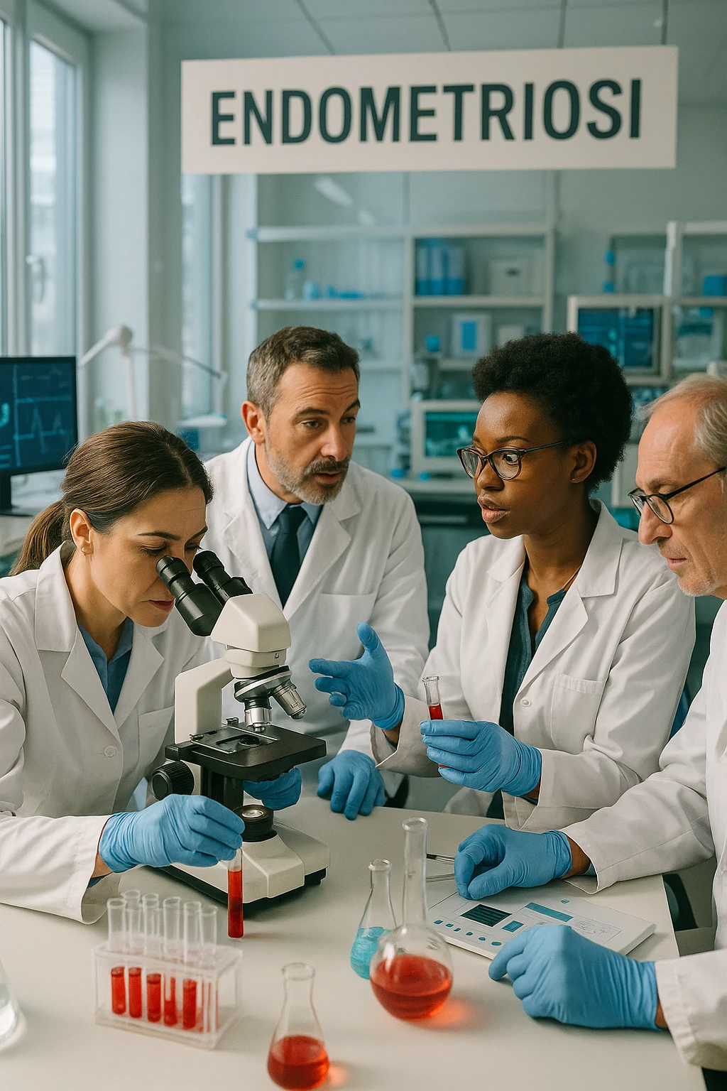 Scienziati americani che studiano l'endometriosi in italiano emoji