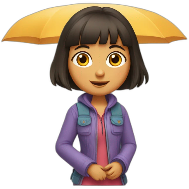 Dora l'exploratrice avec la tête de babouche emoji