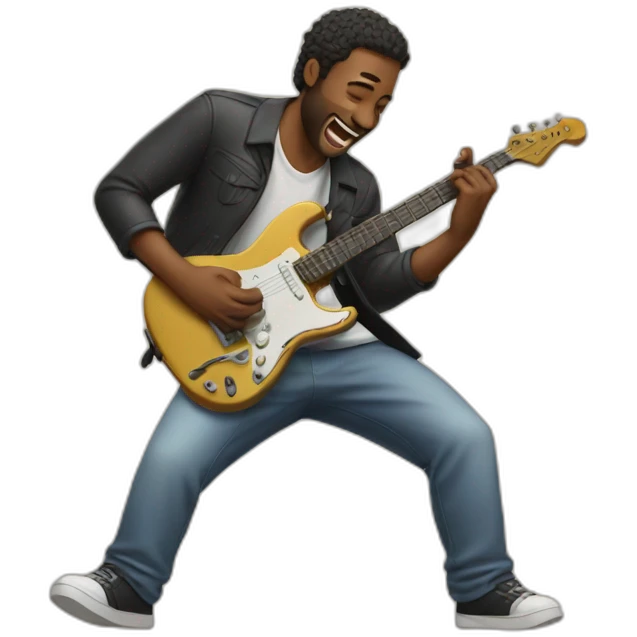 a guy jamming out emoji