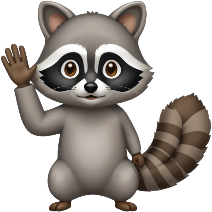 A raccoon that salutes emoji