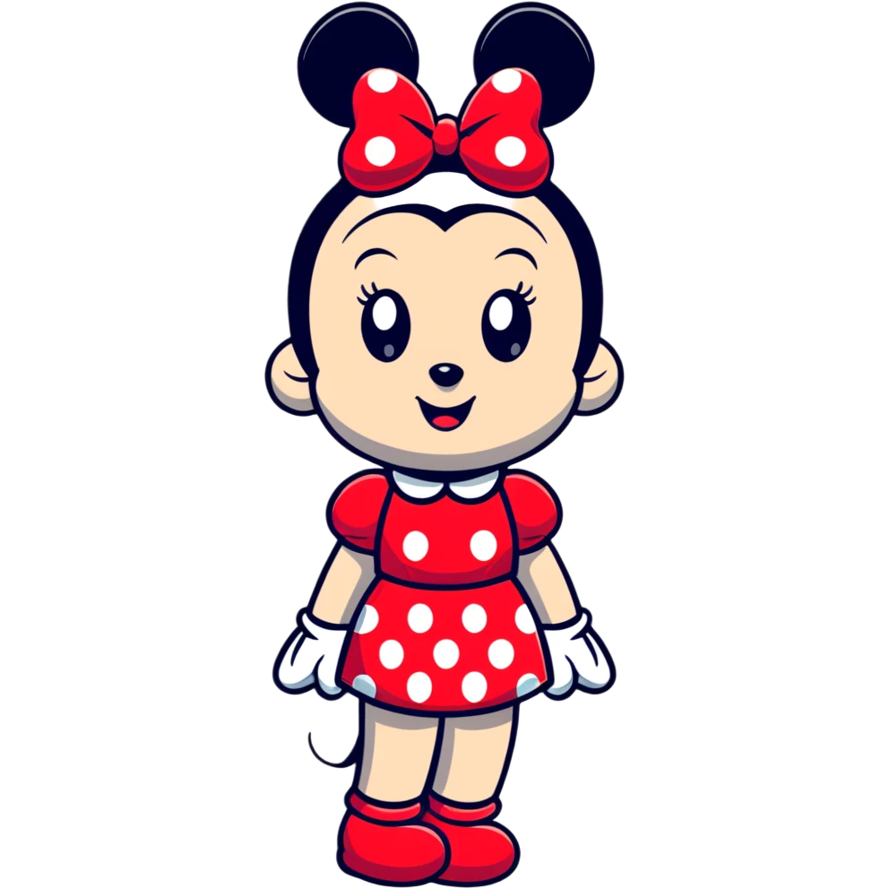 Minnie Mouse cartoonish sticker emoji