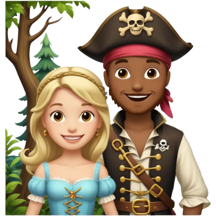 pirate and parپرنسس emoji